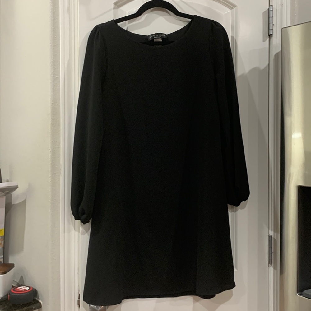 Black, long sleeved A-line dress medium